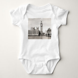 Old London, black and white. Baby Bodysuit