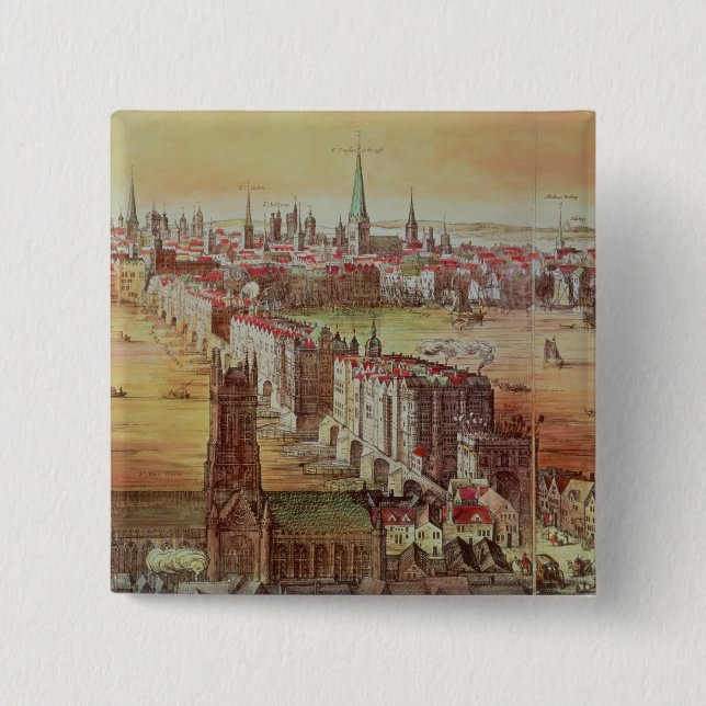 Old London Bridge 15 Cm Square Badge (Front)