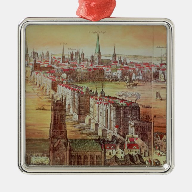 Old London Bridge Metal Tree Decoration (Front)