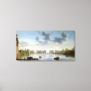 Old London Bridge (oil), c.1630 Canvas Print