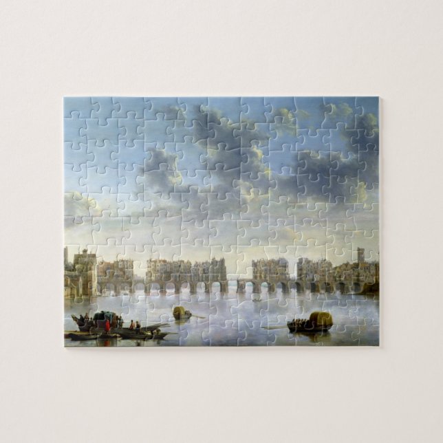 Old London Bridge (oil), c.1630 Jigsaw Puzzle (Horizontal)