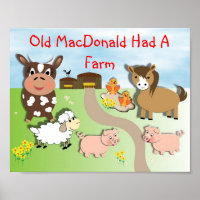 Old MacDonald Had A Farm Cute Kids Animal Picture