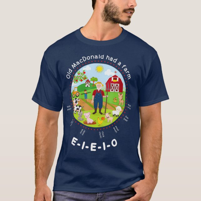 Old MacDonald had a farm English Nursery Rhyme T-Shirt (Front)