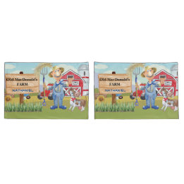 Old MacDonald's E-I-E-I-E-I-O Farm Monogram  Pillowcase