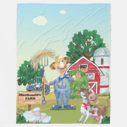 Old MacDonald's Farm Fleece Blanket