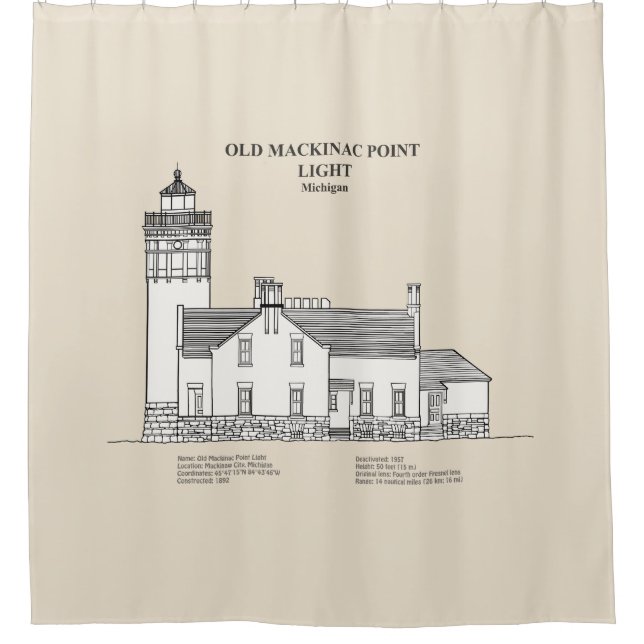 Old Mackinac Point Light - Michigan – SBD Shower Curtain (Front)
