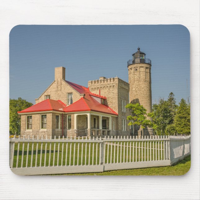 Old Mackinac Point Lighthouse in Mackinaw City, MI Mouse Pad (Front)