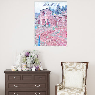 Old Mahal Architecture Historical Ruins Modern Art Poster