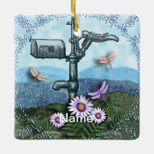 Old Mailbox  Ceramic Ornament