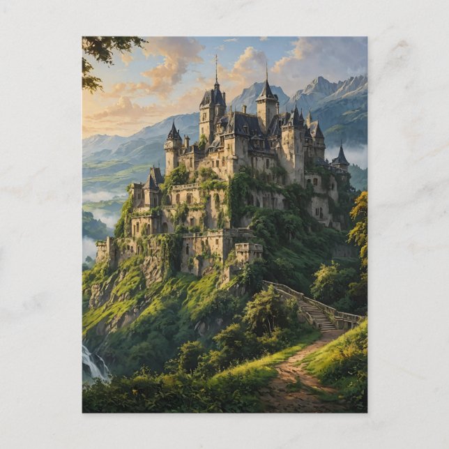 Old majestic castle postcard (Front)