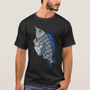 Old Man and the Fish — Hemingway Funny Cartoon T-Shirt