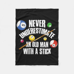 Old Man Billiards Fleece Blanket