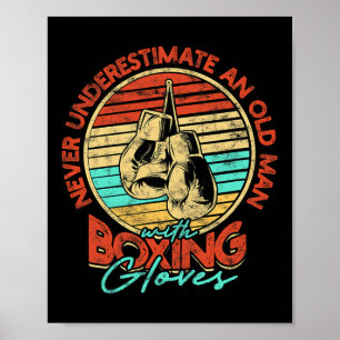 Old Man Boxing - Vintage 1  Poster