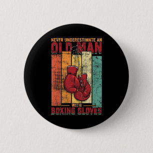 Old Man Boxing - Vintage 6 Cm Round Badge