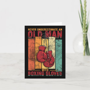 Old Man Boxing - Vintage Card
