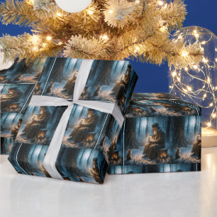 Old Man Christmas With a Rabbit Wrapping Paper
