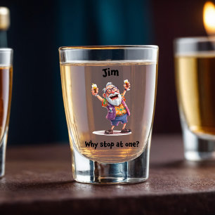 Old Man Colorful Party Legend Shot Glass