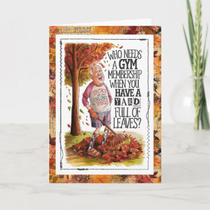 Old Man Fall Humor Health Fitness Card