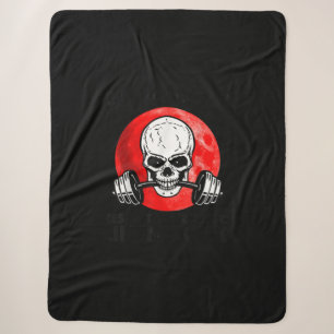 Old man Gym respect your elders Lifting club Skull Sherpa Blanket