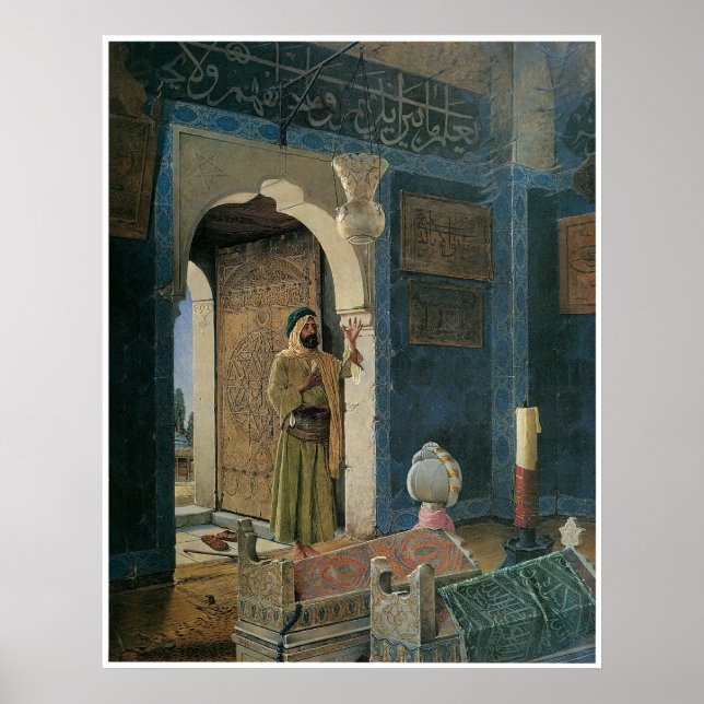Old man in front of a tomb, 1903 poster (Front)