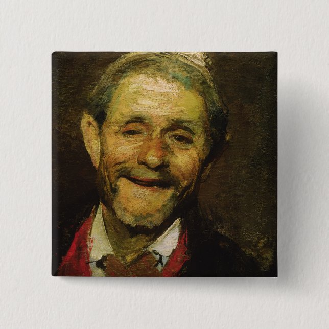 Old Man Laughing, 1881 15 Cm Square Badge (Front)