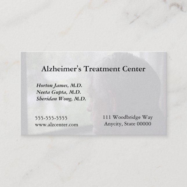 Old man looking out the window business card (Front)