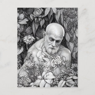 Old Man Of Plants And Flowers Digital Art Postcard