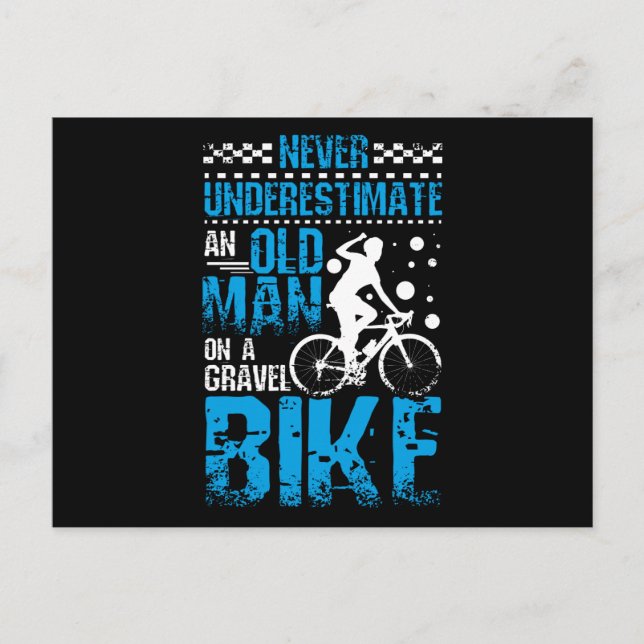 Old Man On A Gravel Bike Postcard (Front)
