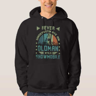 Old Man On A Snowmobile Hoodie
