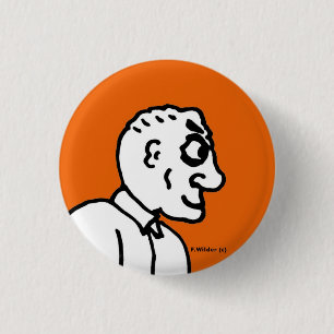 Old Man on orange field 3 Cm Round Badge