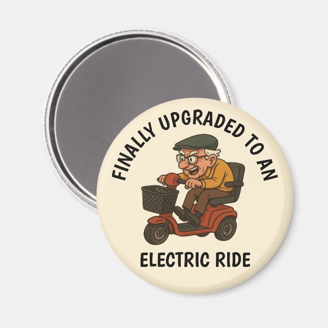 Old Man on Scooter Magnet (Front/Back)