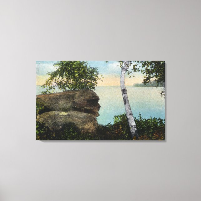 Old Man Rock Formation of Eagle Island View Canvas Print (Front)