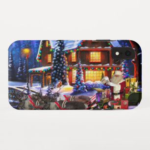 Old Man Santa Claus and Reindeer Case-Mate iPhone Case