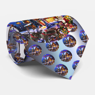 Old Man Santa Claus and Reindeer Tie