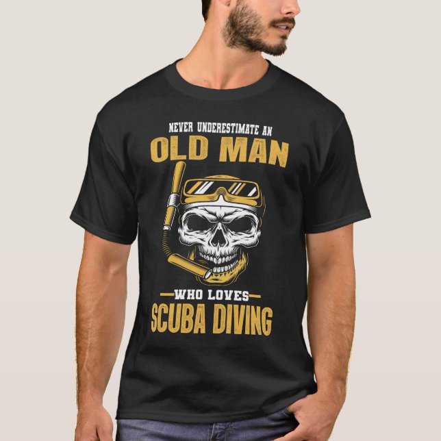 Old Man Scuba Diving T-Shirt (Front)