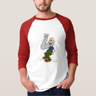 Old Man Waving Beard Mens Raglan T-Shirt