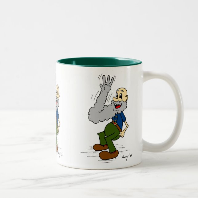 Old Man Waving Beard Mug (Right)