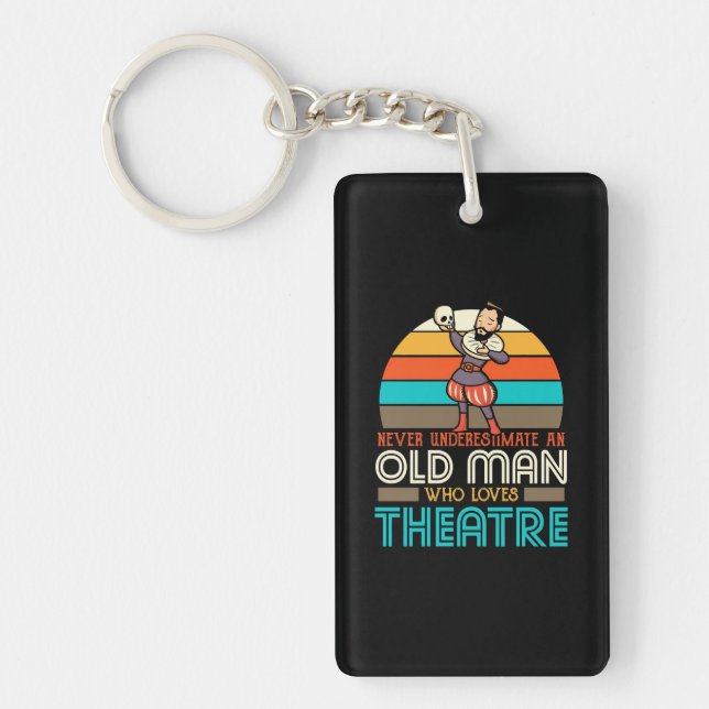 Old Man Who Loves Theatre Key Ring (Front)