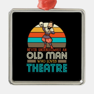 Old Man Who Loves Theatre Metal Tree Decoration