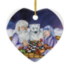 Old Man Winter and Jack Frost Play Chess Ornamnent
