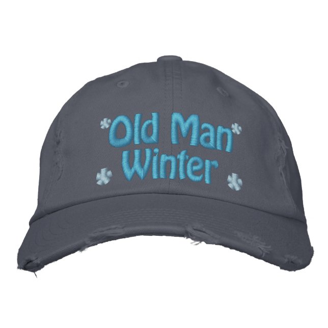 Old Man Winter Embroidered Hat (Front)