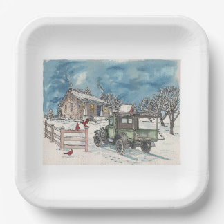 Old Man Winter Paper Plate