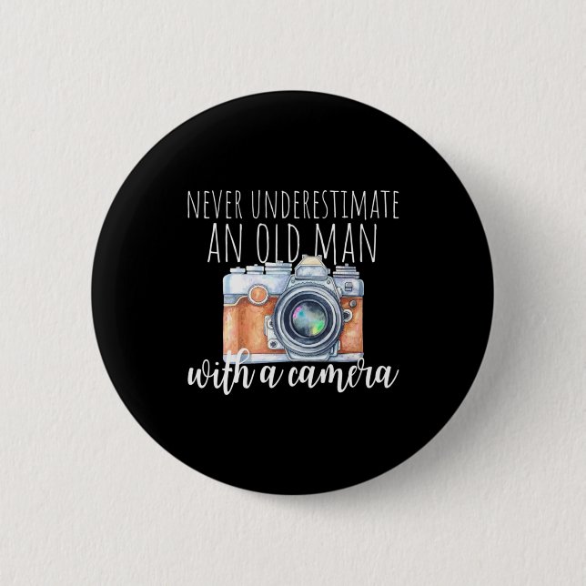 Old Man With A Camera 6 Cm Round Badge (Front)