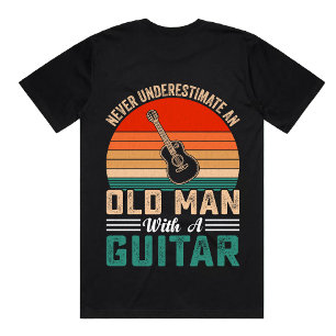 OLD MAN WITH A GUITAR   custom guitar picks  shirt