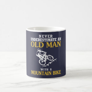 OLD MAN WITH A MOUNTAIN BIKE COFFEE MUG