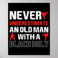 Old Man with Black Belt Karate Martial Arts