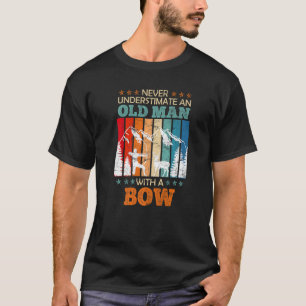 Old Man With Bow Longbow Archer Archery 2 T-Shirt