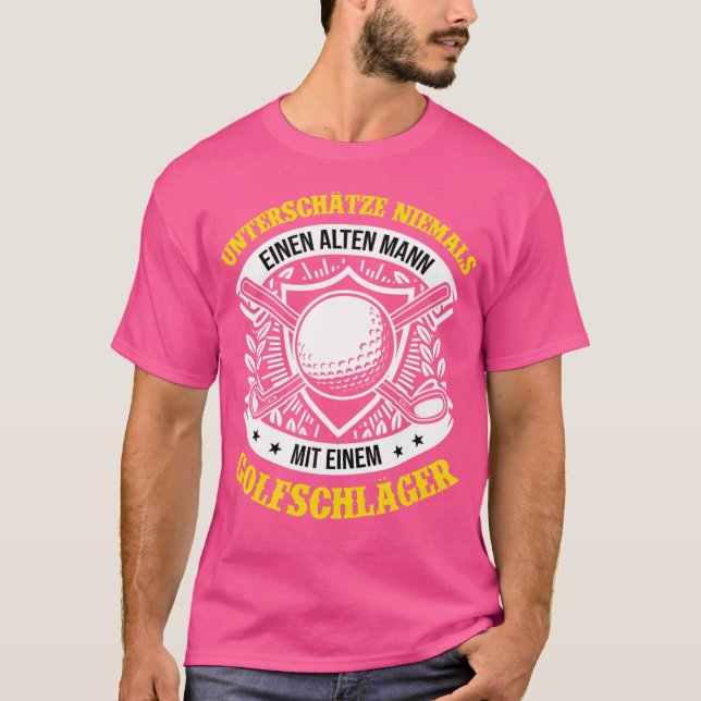 Old Man With Golf Clubs Golfer Golf T-Shirt (Front)