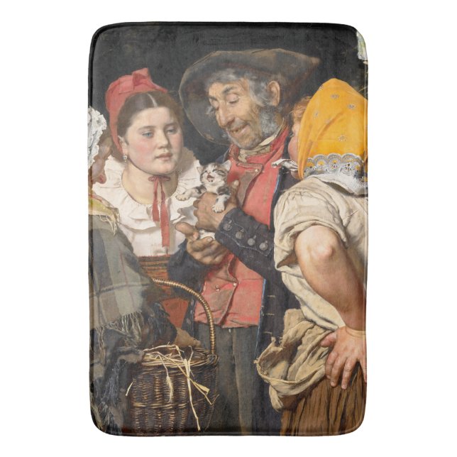 Old Man's Treasure (The Cat) (by Karl Gussow) Bath Mat (Front Vertical)