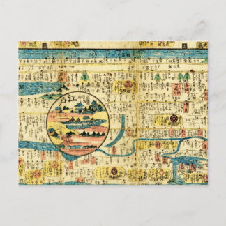Old map Kanto Postcard